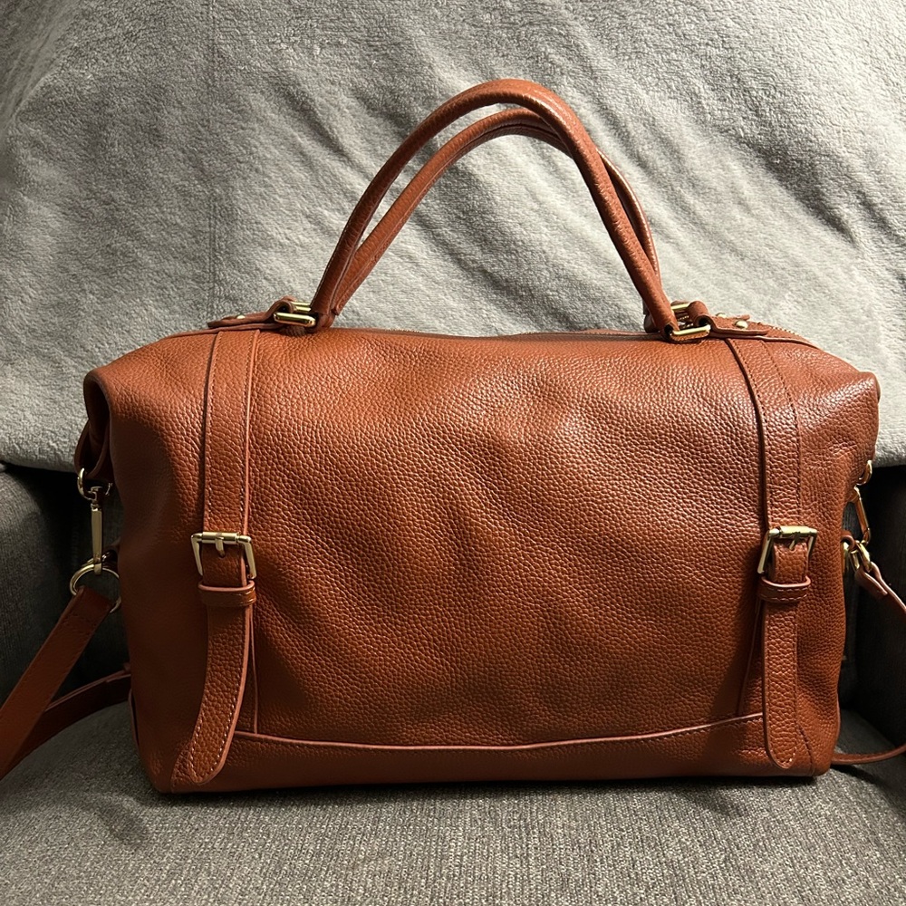 Ora Delphine leather satchel with crossbody strap
